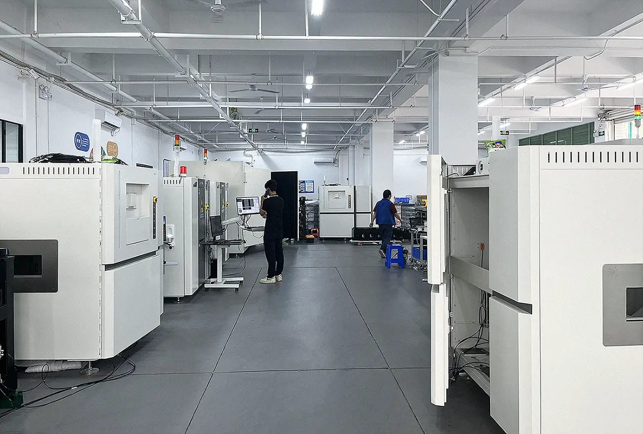 BW modern production workshop with advanced equipment for sheet metal fabrication