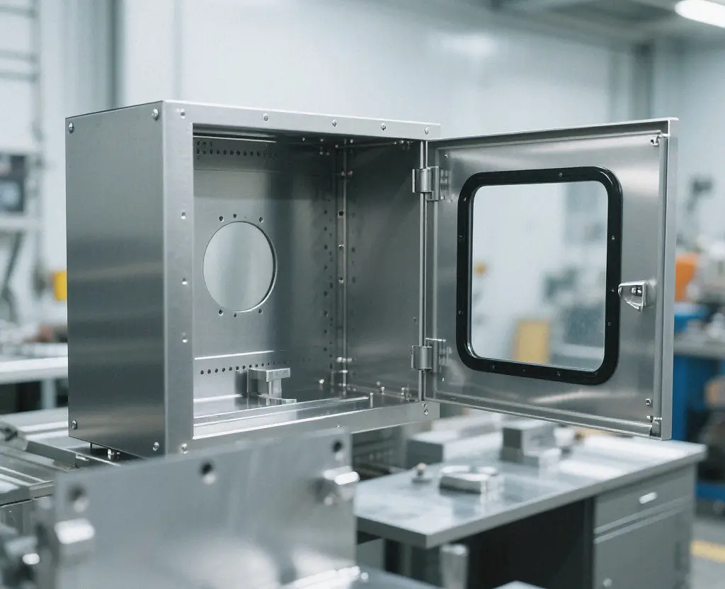 Open custom stainless steel sheet metal medical equipment enclosure, full one-stop fabrication of frames and brackets for diagnostic medical devices