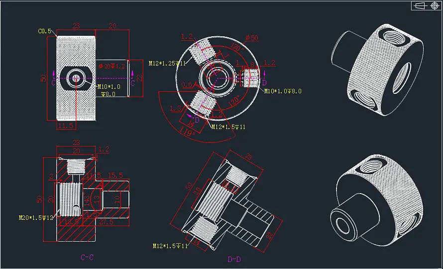 CAD drawing used to generate CNC milling toolpaths