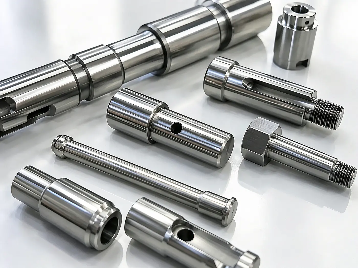 Precision metal shafts produced by CNC turning
