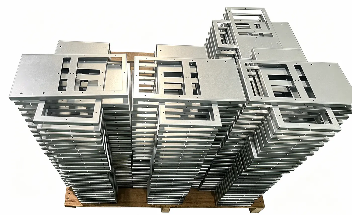 Stacked laser-cut aluminum panels for electronic enclosures